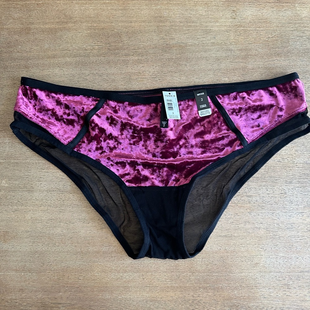 NWT Torrid Pink Velvet Hipster Panties - Picture 2 of 4